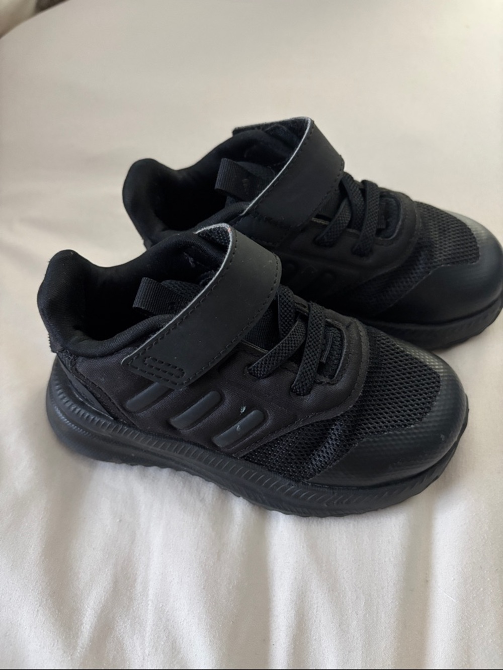 Adidas toddler All-Black Athletic Sneakers with Hook-and-Loop Strap